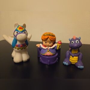 Little People Lil' Kingdom Queen Medieval Pegasus Horse & Purple Dragon Figurine